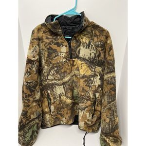 DUXBAK Mens Reversible Coat Camo Fleece Waterproof Insulated Hunting Jacket XL